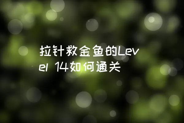 拉针救金鱼的Level 14如何通关