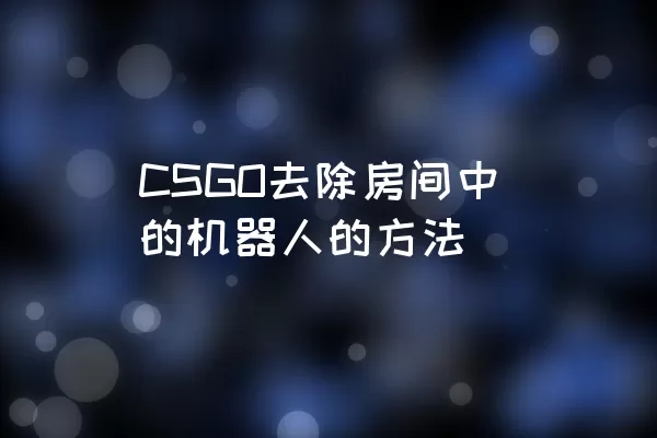 CSGO去除房间中的机器人的方法